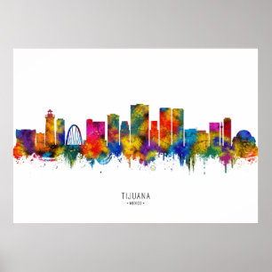 Poster Tijuana Mexico Skyline