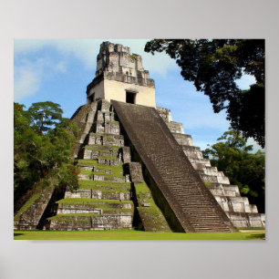 Poster Tikal Guatemala Maya Temple