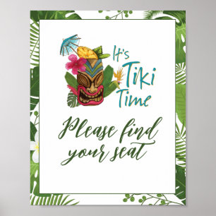 Poster Tiki Time Luau Verão