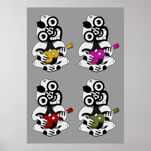 Póster Tiki Ukulele banda (Frente)