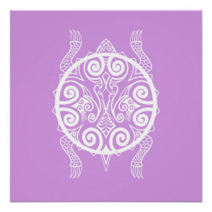 Póster Tiki Warrior Turtle Tattoo