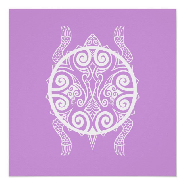 Póster Tiki Warrior Turtle Tattoo (Frente)