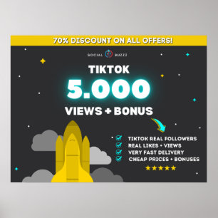 Poster Tiktok 5K visualizações + 500 gostos