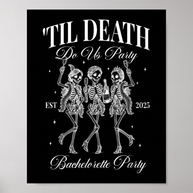 Poster Til Death Do U Party Retro Halloween Bachelorette (Frente)
