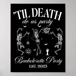 Poster Til Death Do U Party Retro Halloween Bachelorette