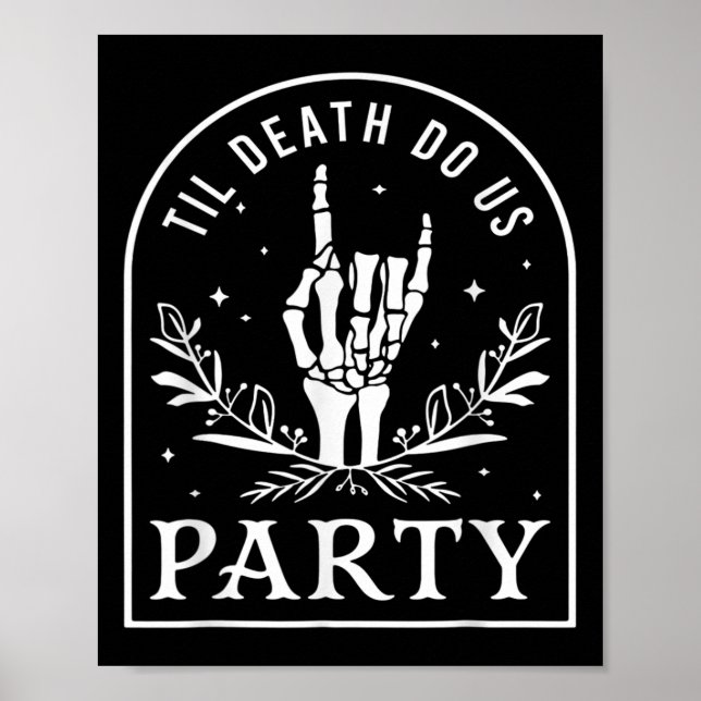 Poster Til Death Do U Party Retro Halloween Bychelorette (Frente)