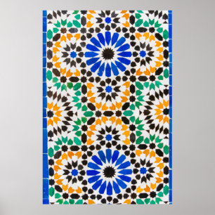Póster Tile decoration at Bahia Palace