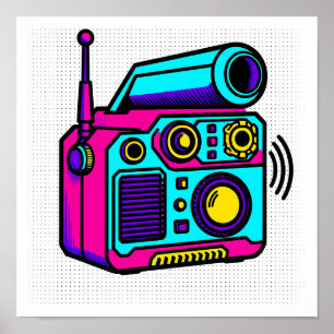 Poster Tiling Sem Costura de Tecido em Bloco de Arte Pop 