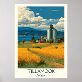 Poster Tillamook Oregon Vintage Farmland Farmthouse Art