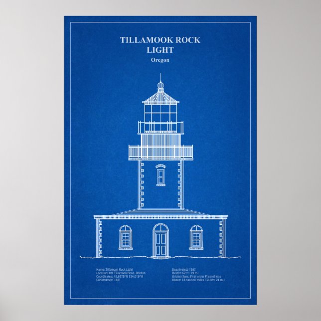Poster Tillamook Rock Lighthouse - Oregon - AD (Frente)