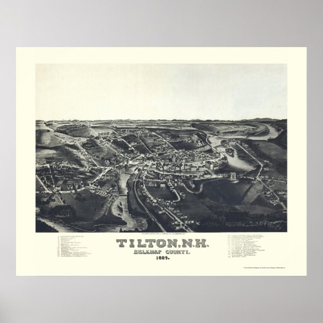 Póster Tilton, NH Panorâmica - 1884 (Frente)