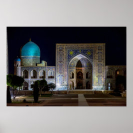 Poster Tilya-Kori Madrasah na praça Registan - Samarkand