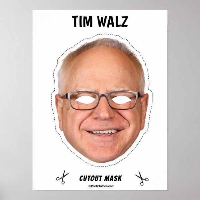 Poster Tim Walz Halloween Mask (Frente)