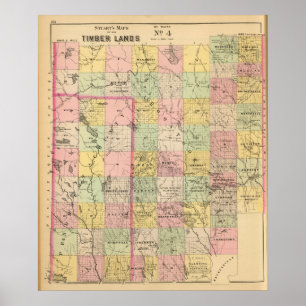 Póster Timber lands 4 Atlas Map