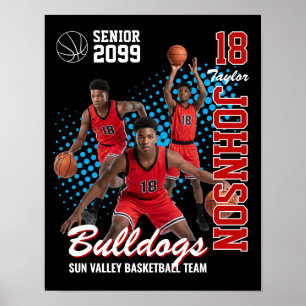 Poster Time de Basquete Foto Personalizada Noite de Gala