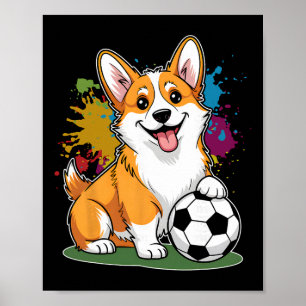 Poster Time de Esportes de Futebol de Cachorro Corgi Byll
