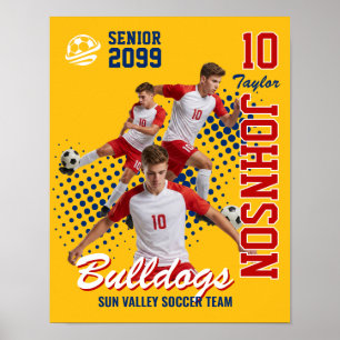 Poster Time de Futebol Foto Personalizada Noite de Sênior
