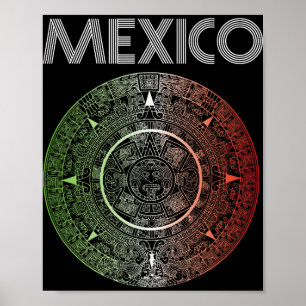 Poster Time de Futebol México Bandeira Azteca Mexicana La