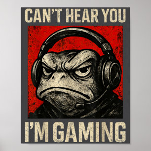 Poster Time de Jogo de Vídeo de Sapo Mal-Humorado