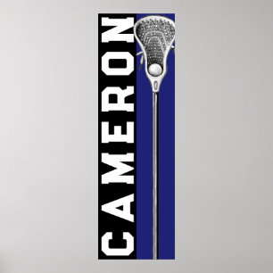 Poster Time de Lacrosse Azul Personalizado