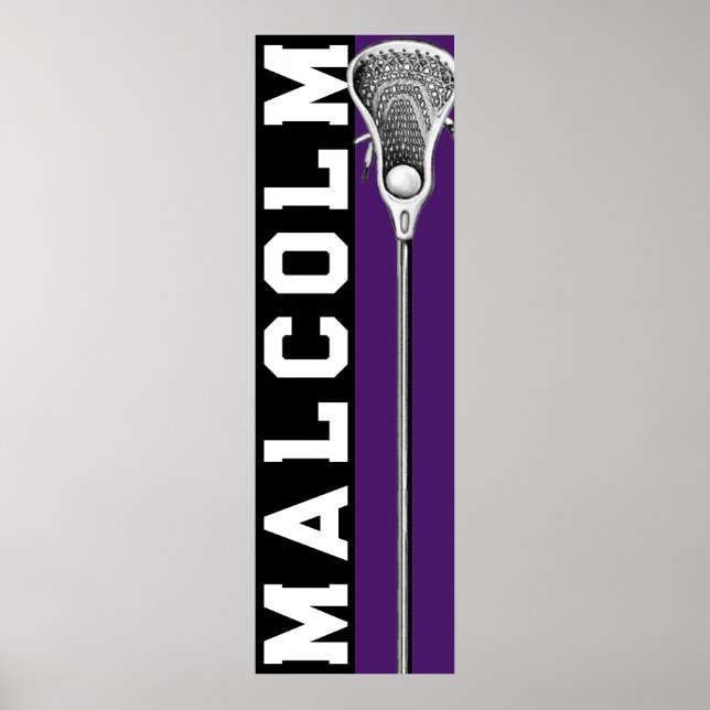 Poster Time de Lacrosse Personalizado Roxo (Frente)