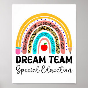 Poster Time de Sonho Educação Especial Boho Arco-íris Leo