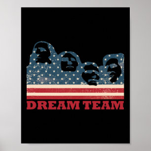 Poster Time de Sonho Monte Rushmore Bandeira Patriótica E
