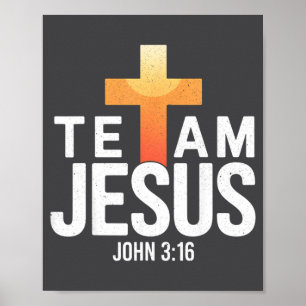 Poster Time Jesus João 3_16 - Bíblia Religiosa Cristã C