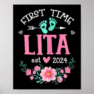 Poster Time Lita Est 2024 Anúncio de Gravidez Floral W