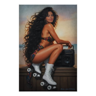 Póster Time Traveler: 80s Roller Skate Dreams