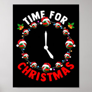Poster Time Xmas Costume Voleibol Como Relógio Fu