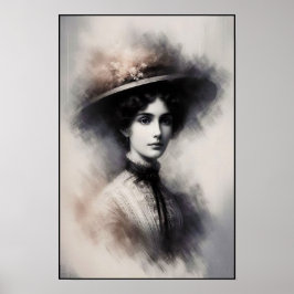 Poster Timeless Elegance In Smoky Portrait