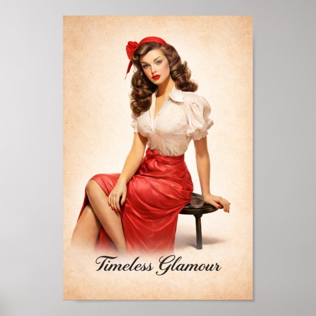 Poster Timeless Glamour Vintage Pin-Up Art Print (Frente)