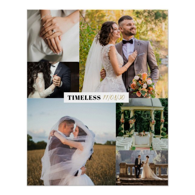 Póster Timeless Wedding Customizable Collage (Frente)