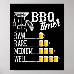 Poster Timer de Churrasco legal Rara Média Muito Engraçad