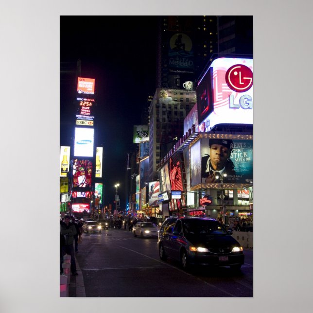 Poster Times Square à noite em Manhattan, Nova York (Frente)