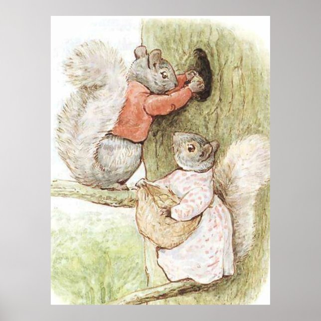 Poster Timmy Tiptoes e Goody Squirrel por Beatrix Potter (Frente)