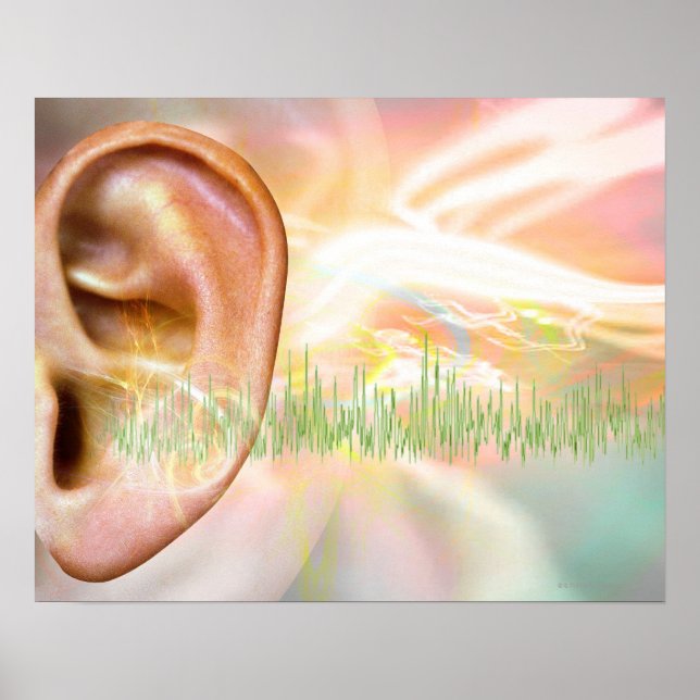 Póster Tinnitus, trabalho de arte conceitual de computado (Frente)