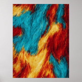 Poster Tinta a óleo digital 3D abstrata