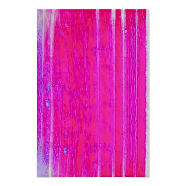 Póster Tinta-Abstrato vibrante, rosa e riscas roxas (Frente)