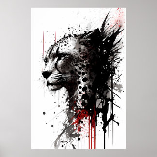Poster Tinta Cheetah Retrato