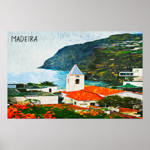 Poster Tinta Colorida de Óleo Funchal Madeira