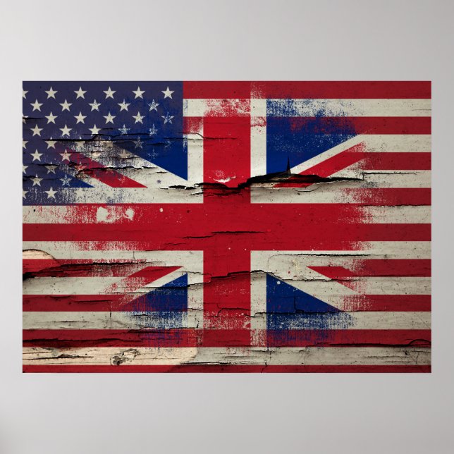 Poster Tinta de estalo | British American Flag (Frente)