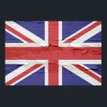 Poster Tinta de Union Jack Weathered<br><div class="desc">bandeira do Reino Unido com um impressão de pintura de vintage rachada</div>