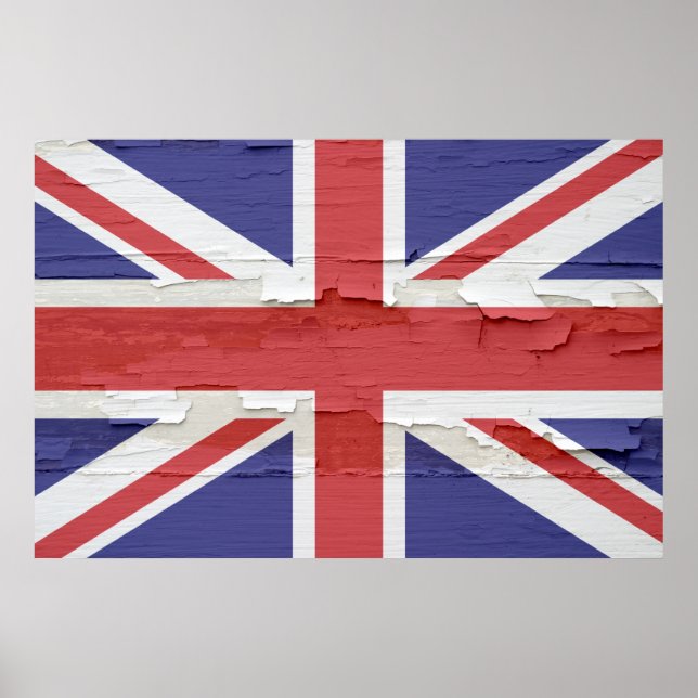 Poster Tinta de Union Jack Weathered (Frente)