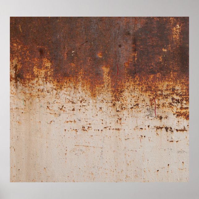 Poster Tinta descascada, textura enferrujada de parede. (Frente)