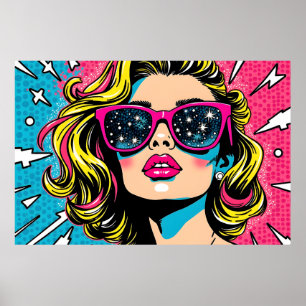 Poster Tinta Elétrica e Pop Azul - Retroativo 80s
