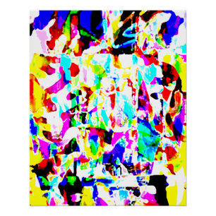 Póster Tinta Rosa Amarelo Vermelho Espalha-se Design
