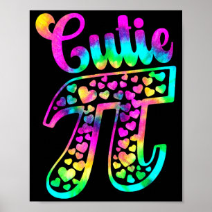 Poster Tinta Tie Dye Divertida Bolo Cutie 3,14 Símbolo Nú