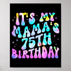 Poster Tinta tie-dye para os 75 anos da mamãe, feliz 75 a